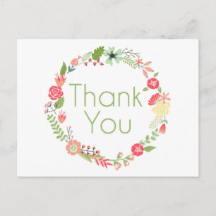 Postal Obrigado floral extravagante você cartão