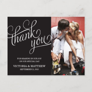 POSTAL OBRIGADO WEDDING INCLINADO DE %PIPE% VOCÊ CARTÃO