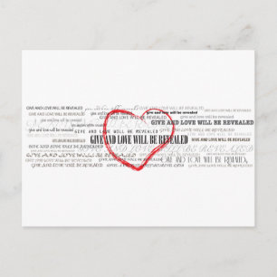 Postal Oferecer cartão de posto Inspirador para Amor