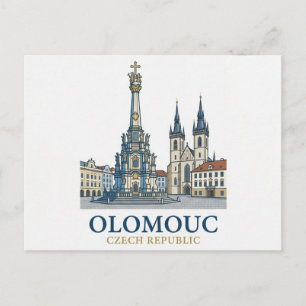 Postal Olomouc República Tcheca Cartão de Viagem Minimali