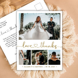 Postal Orçamento 4 Foto Colagem Casamento Obrigado Cartão