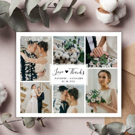 Postal Orçamento 5 Foto Colagem Casamento Obrigado Cartão