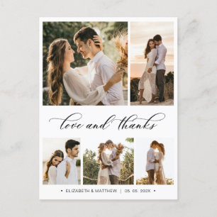 Postal Orçamento 5 Foto Colagem Casamento Obrigado Cartão