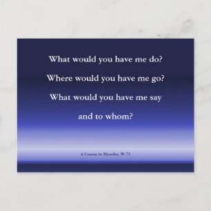 Postal Orientação de Deus   Cartão Plano de Um Curso de M