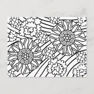 Postal Os girassóis no verão colorem seu cartão
