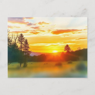 Postal Paisagem de pôr do sol da natureza pacífica cartão