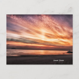 Postal Paisagem Sunset Girvan Beach Scotland Cartão posta