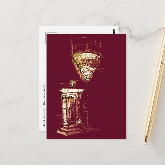 Postal Palácio Renascentista, Bourges, França Cartão post (Frente/Verso In Situ)