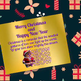 Postal Papais noeis de fofinho Cartão de Natal Cat