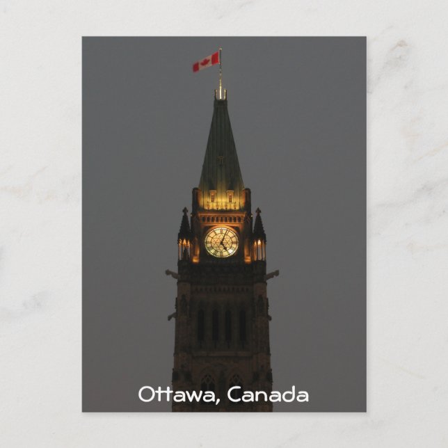 Postal Parlamento Edifícios Ottawa - Cartão de Posto (Frente)