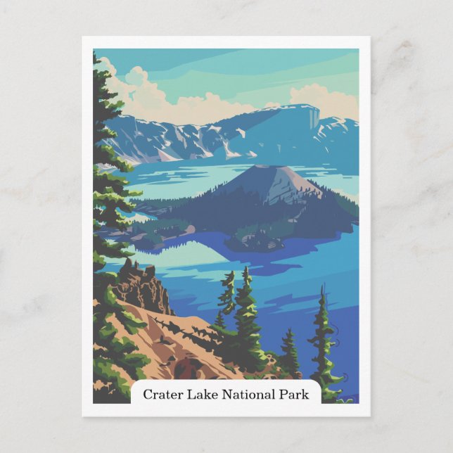 Postal Parque Nacional Crater Lake, Oregon EUA Cartão Pos (Frente)