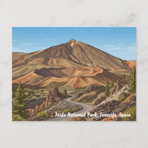 Postal Parque Nacional do Teide Tenerife Espanha Cartão P