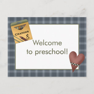 Postal Pastéis e boa vinda do coração ao cartão