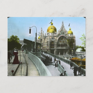 Postal Pavilhão italiano, Paris, França, Cartão de Posto