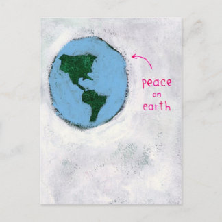 Postal paz no cartão da terra