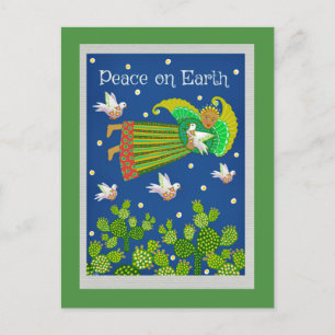 Postal Paz no Earth Angel e Doves - Cartão de Saudação