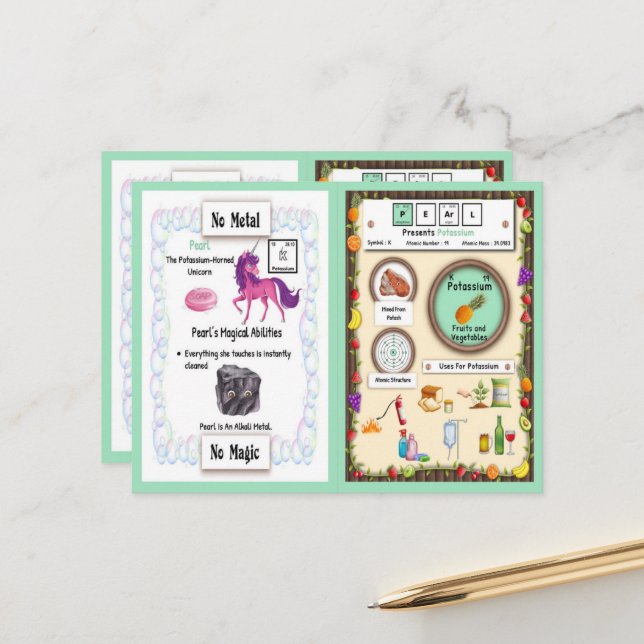 Postal Pérola - Cartão de Jogo Unicorn Horn de Potasium (Frente/Verso In Situ)