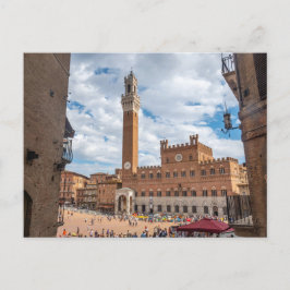 Postal Piazza del Campo, Siena, Toscana, Itália Cartão Po