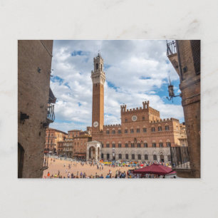 Postal Piazza del Campo, Siena, Toscana, Itália Cartão Po