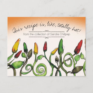Postal Pimentos infantis e pimentões Cartão de receita de
