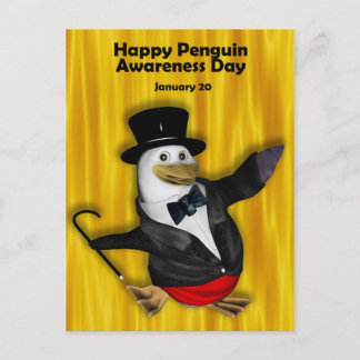 Postal Pinguim consciência dia cartão ~ o 20 de janeiro