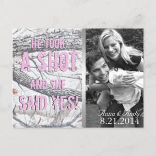 Postal Pink Winter Camo Salve A Data Casamento Cartão Pos