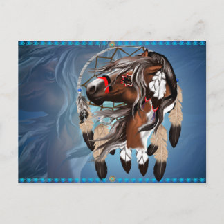 Postal Pinte o cartão de Dreamcatcher do cavalo