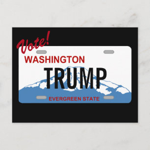 Postal Placa de licença de Washington voto Trump cartão p