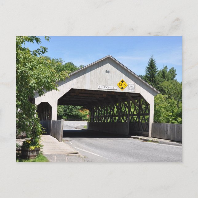 Postal Ponte coberta pelo desfiladeiro Quechee - Cartão p (Frente)