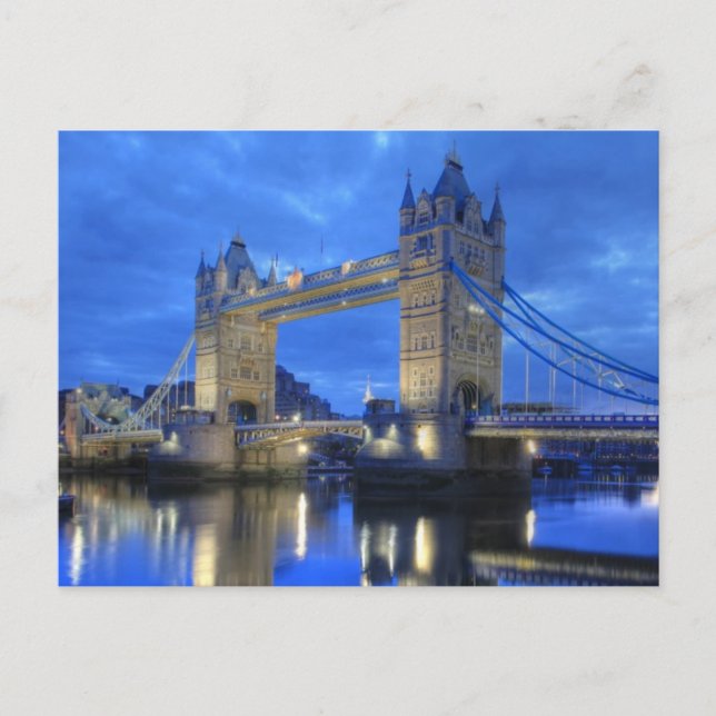 Postal Ponte de Londres no cartão da noite (Frente)