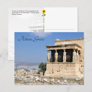 Postal Porca das Cariatidas, Atenas, Grécia - cartão po