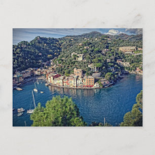 Postal Portofino, Itália, do Acima do Cartão