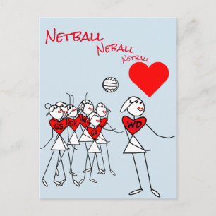 Postal Posições de Jogador WD Love Netball Clipart Cartão