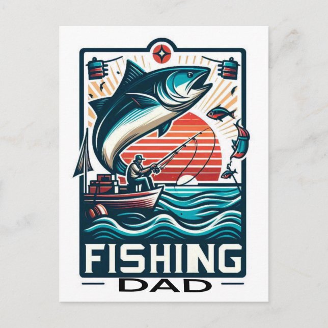 Postal Poster de pesca, cartão (Frente)