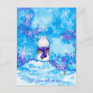 Postal Primeira neve com você Saindo do Cartão de Posto
