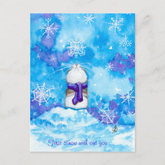 Postal Primeira neve com você Saindo do Cartão de Posto