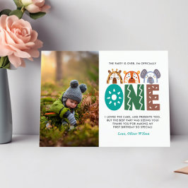 Postal Primeiro aniversario Da Selva Obrigado Cartão Post