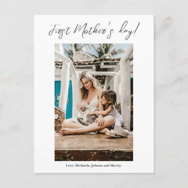 Postal Primeiro Cartão com fotos do Dia de as mães (Frente)