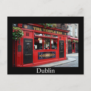 Postal Pub de Bar Red Temple no cartão de Dublin com text