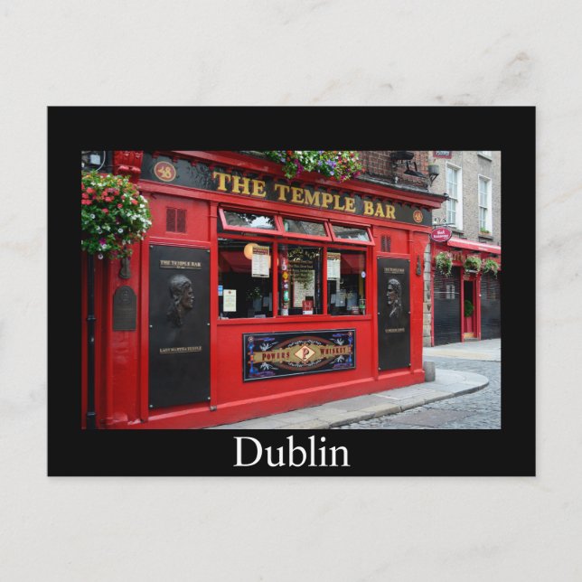 Postal Pub de Bar Red Temple no cartão de Dublin com text (Frente)