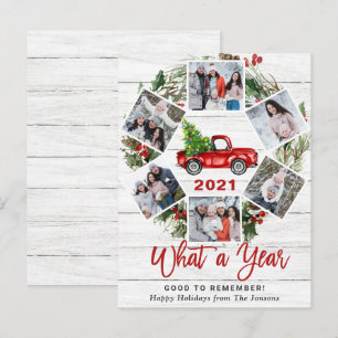 Postal Que Cartão com fotos Red Truck 6 Natal 2021