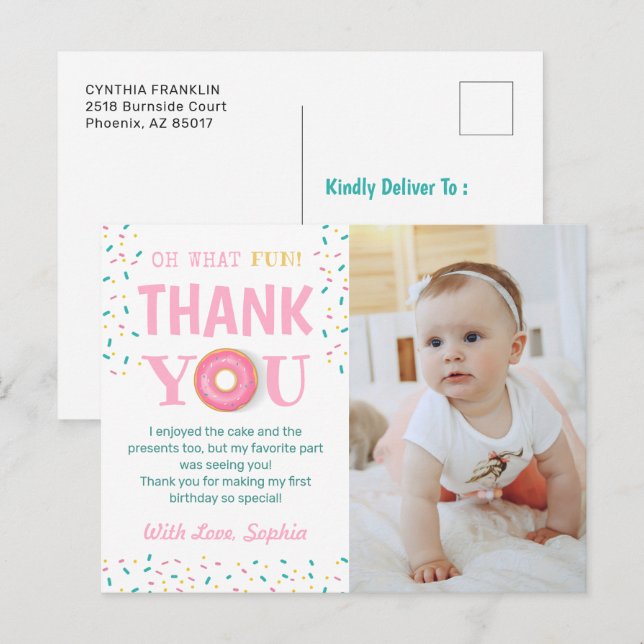 Postal Que Diversão Cartão de Agradecimento de Foto de An (Frente/Verso)