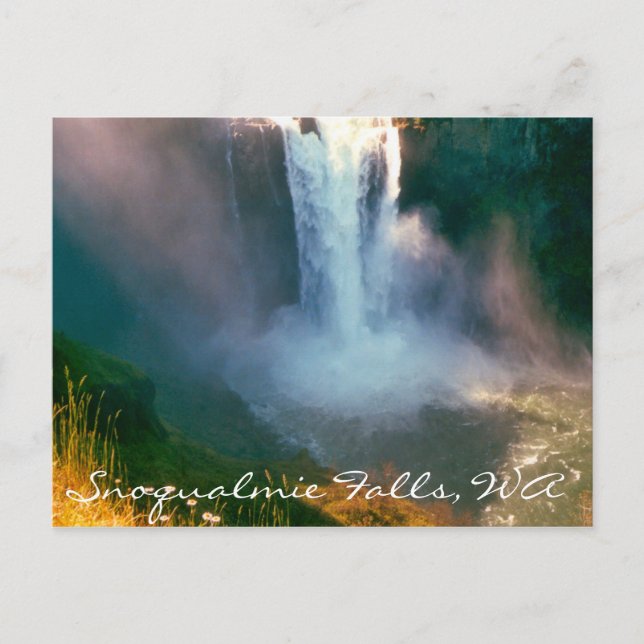 Postal Quedas de Snoqualmie, cartão de WA (Frente)