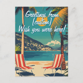 Postal Queria que estivesse aqui! Cartão de posto persona