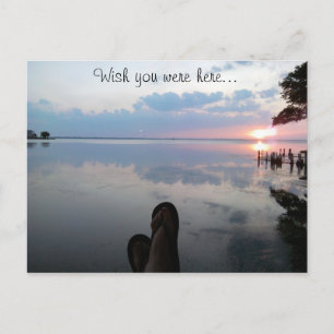 Postal Queria que você estivesse aqui com o cartão de P