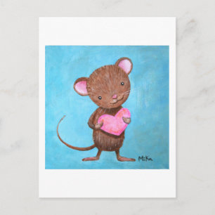 Postal Rato Cute Postcard com Mouse Cute com Cartão de Co