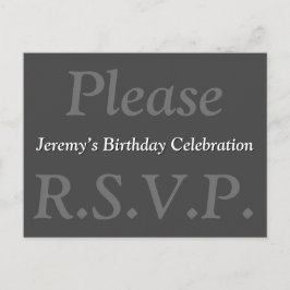 Postal Respeitável e elegante "Por favor R.S.V.P." Cartão