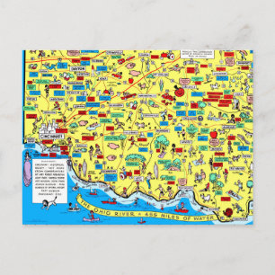 Postal Retro 1966 Cincinnati, mapa Ohio — cartão posta