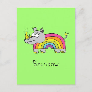 Postal Rhinbow Rino Rainbow Cartão Verde