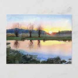 Postal Richmond Park no Sunset Robin Hood gates cartão po